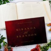 Elegante Moderne Gold Red Black Wedding Gästebuch