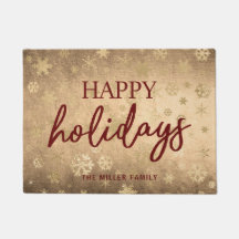 Elegante Moderne Gold & Red Happy Holidays