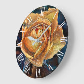 Elegante Moderne Gold-Rose Große Wanduhr (Winkel)