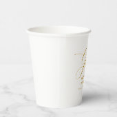 Elegante Moderne Gold Script Graduation Party Pappbecher (Rechts)