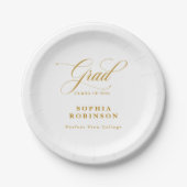 Elegante Moderne Gold Script Graduation Party Pappteller (Vorderseite)