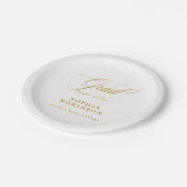 Elegante Moderne Gold Script Graduation Party Pappteller (Schrägansicht)