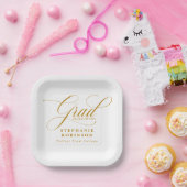 Elegante Moderne Gold Script Graduation Party Pappteller (Party)