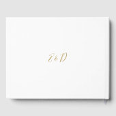 Elegante moderne Gold Script-Hochzeit Gästebuch (Rückseite)