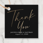 Elegante moderne Gold Script Hochzeit Vielen Dank Geschenkanhänger (Vorderseite)