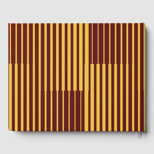 Elegante Moderne Gold Script Red Wedding Gästebuch (Rückseite)