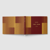 Elegante Moderne Gold Script Red Wedding Gästebuch (Voll)