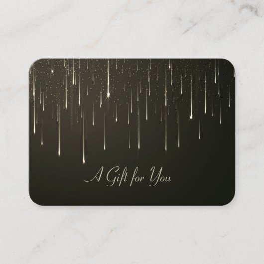 Elegante moderne Gold-Tropfen Rabattkarte (Vorderseite)