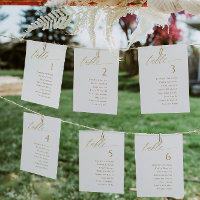 Elegante moderne Gold Wedding Seating Chart Cards