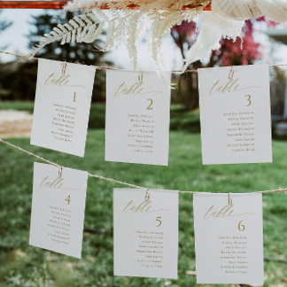Elegante moderne Gold Wedding Seating Chart Cards Einladung