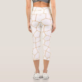 Elegante, moderne Gold Weißharte Glaskollektion Capri Leggings (Rückseite)