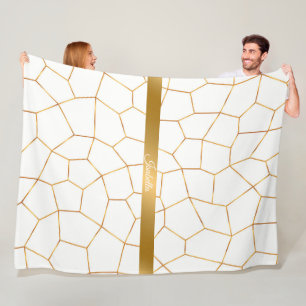 Elegante, moderne Gold Weißharte Glaskollektion Fleecedecke