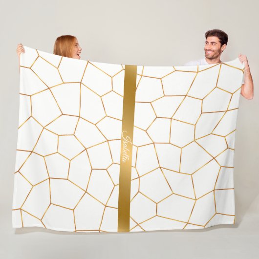 Elegante, moderne Gold Weißharte Glaskollektion Fleecedecke (Beispiel)
