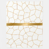 Elegante, moderne Gold Weißharte Glaskollektion Fleecedecke (Vorderseite)