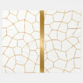 Elegante, moderne Gold Weißharte Glaskollektion Fleecedecke (Vorderseite (Horizontal))