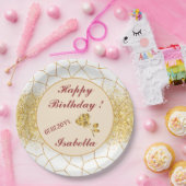 Elegante, moderne Gold Weißharte Glaskollektion Pappteller (Party)