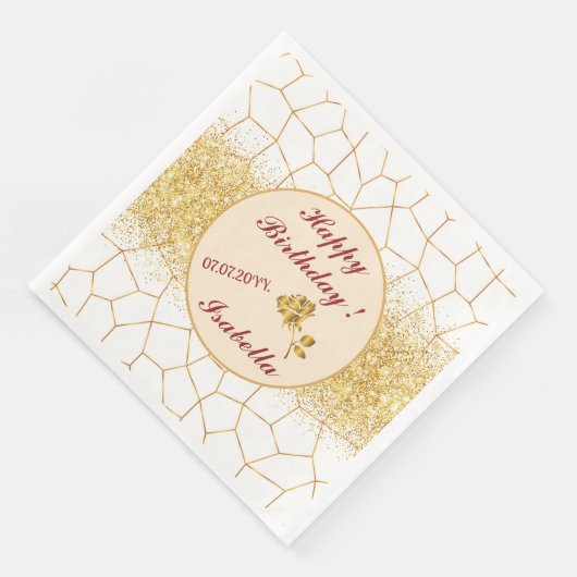 Elegante, moderne Gold Weißharte Glaskollektion Serviette (Ecke)