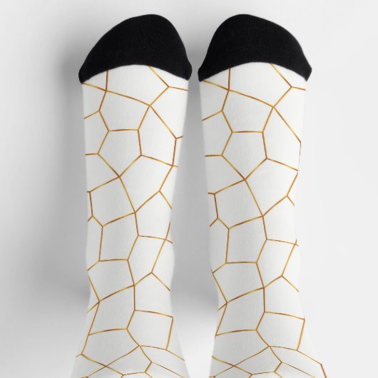 Elegante, moderne Gold Weißharte Glaskollektion Socken (Oben)