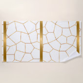 Elegante, moderne Gold Weißharte Glaskollektion Strandtuch (Vorderseite)