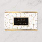 Elegante, moderne Gold Weißharte Glaskollektion Visitenkarte (Vorderseite)