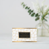 Elegante, moderne Gold Weißharte Glaskollektion Visitenkarte (Stehend Vorderseite)