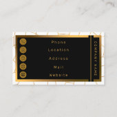 Elegante, moderne Gold Weißharte Glaskollektion Visitenkarte (Rückseite)