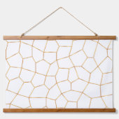 Elegante, moderne Gold Weißharte Glaskollektion Wandteppich Mit Holzrahmen (Vorne)