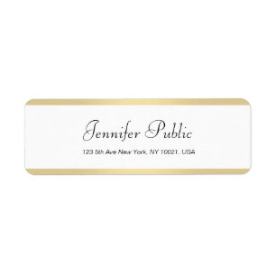 Elegante moderne Gold White Chic Handschrift Einfa