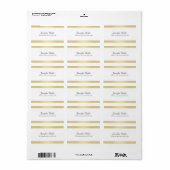 Elegante moderne Gold White Chic Handschrift Einfa Adressaufkleber (Vorne)