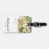 Elegante moderne Goldblorbridäne Gepäckanhänger (Vorderseite horizontal)