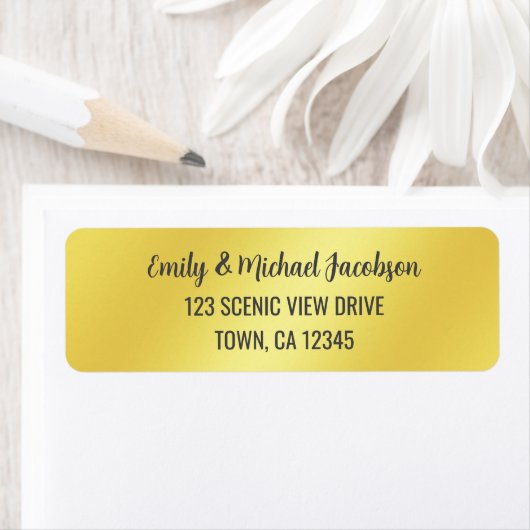 Elegante Moderne Golden Gradient Rücksendeadresse (Insitu)