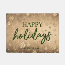 Elegante moderne Golden & Green Happy Holidays