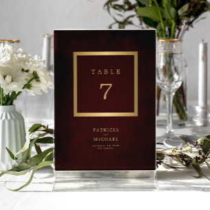 Elegante moderne goldene burgunderrote Hochzeitsti