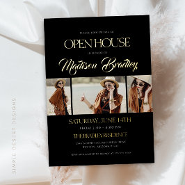 Elegante Moderne Goldene Foil Abschluss Einladung