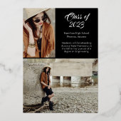 Elegante Moderne Goldene Foil Abschluss Einladung (Rückseite)