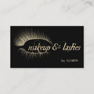 Elegante moderne goldene Glitter-Wimpern, Make-up Visitenkarte