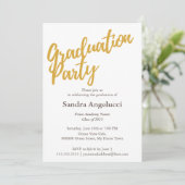 Elegante Moderne Goldene Graduierungsparty Einladung (Stehend Vorderseite)