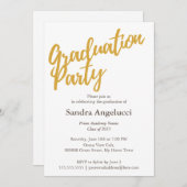 Elegante Moderne Goldene Graduierungsparty Einladung (Vorne/Hinten)