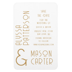 Elegante moderne goldene Hochzeit - Save-the-Date Magnet