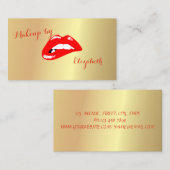 Elegante, moderne, goldene Lippen Visitenkarte (Vorne/Hinten)