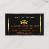 Elegante, moderne, goldene Lotus-Blume Visitenkarte (Rückseite)