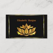 Elegante, moderne, goldene Lotus-Blume Visitenkarte (Vorderseite)