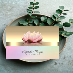 Elegante moderne Goldene Lotusblume Yoga-Lehrerin Visitenkarte