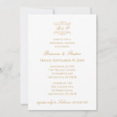 Elegante moderne goldene Monogramm-Probe-Dinner-Ei Einladung (Vorderseite)