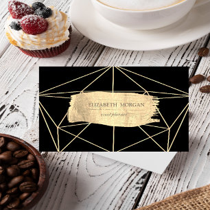 Elegante moderne goldene Pinselstrich-Geometrie, S Visitenkarte