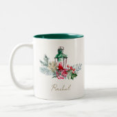 Elegante Moderne Goldene Snowflake Watercolor Zweifarbige Tasse (Links)