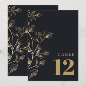 Elegante Moderne Goldene Tischnummer (Vorne/Hinten)