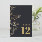 Elegante Moderne Goldene Tischnummer (Stehend Vorderseite)