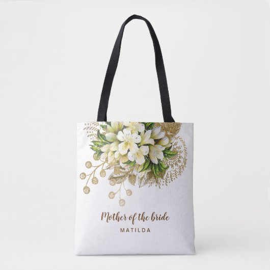 Elegante, moderne Goldflora Mutter der Braut Tasche (Vorderseite)