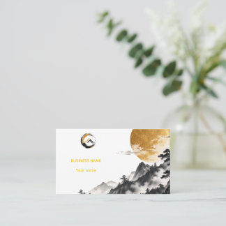 Elegante moderne Goldfolien-Gebirgskarte Visitenka Visitenkarte